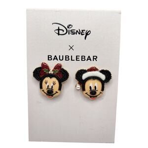 NWOT Disney Baublebar Minnie and Mickey Christmas Earrings